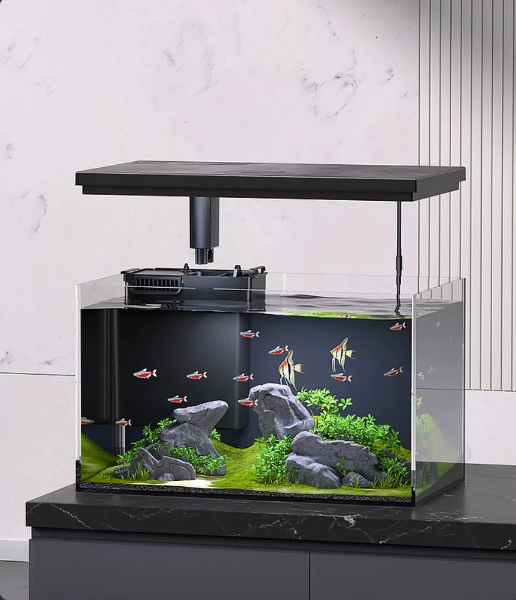 

Smart Fish tank Living Room Small Home Ecological Desktop Lazy Landscaping Aquarium Usb Desktop Aquarium