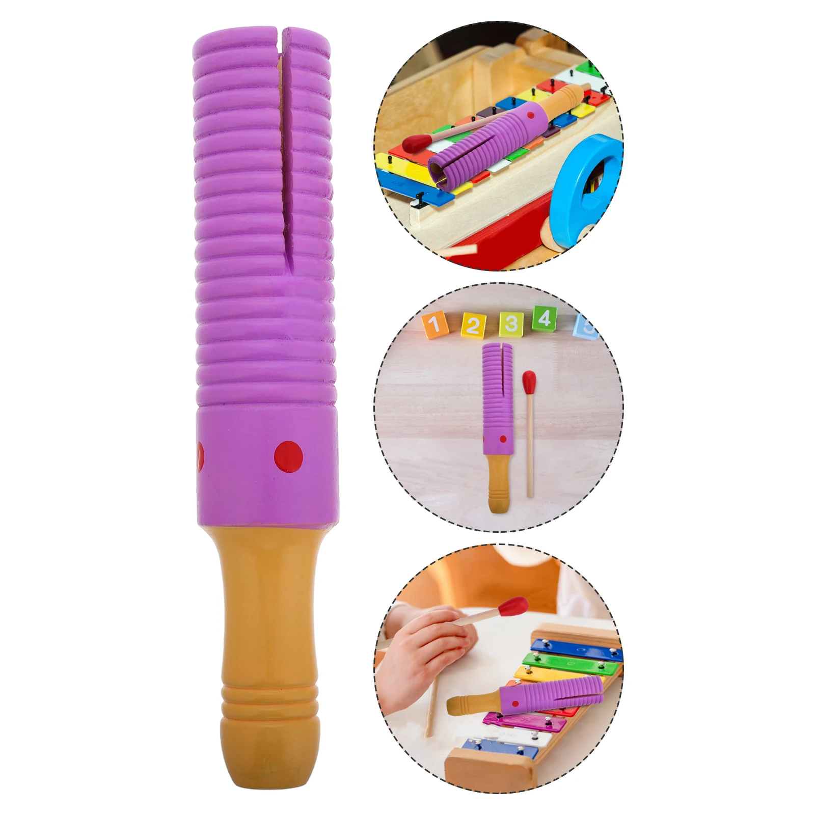 

Orff Instrument Baby Toys Temple Block Wooden Percussion with Rhythm Sticks