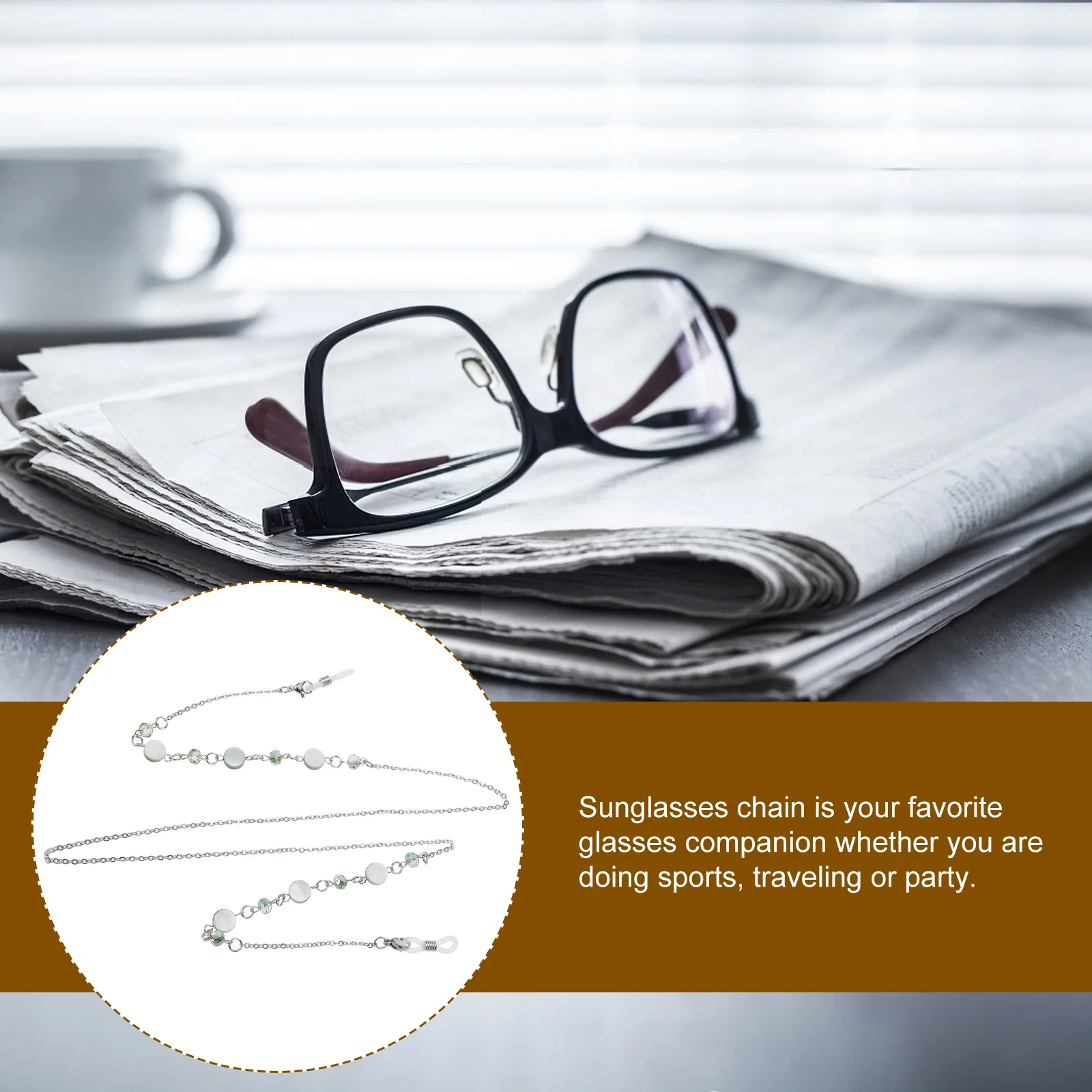 

Stylish Stainless Steel Glasses Chain Eyeglasses Lanyard Necklace Holder for Women Sunglasses Mask Chain Durable Versatile