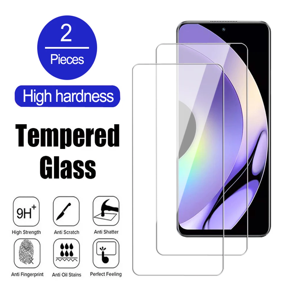 2Pcs 100D Transparent Tempered Glass For Realme 8 9 10 11 Pro Plus 4G 5G Speed Full cover Screen Protector Protection glass Film