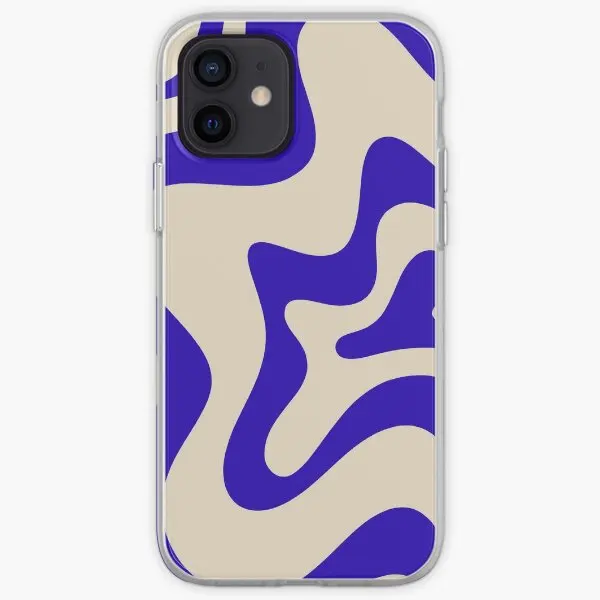 Retro Liquid Swirl Abstract Pattern Squa  Phone Case Customizable for iPhone 6 6S 7 8 Plus X XS XR Max 11 12 13 14 Pro Max Mini