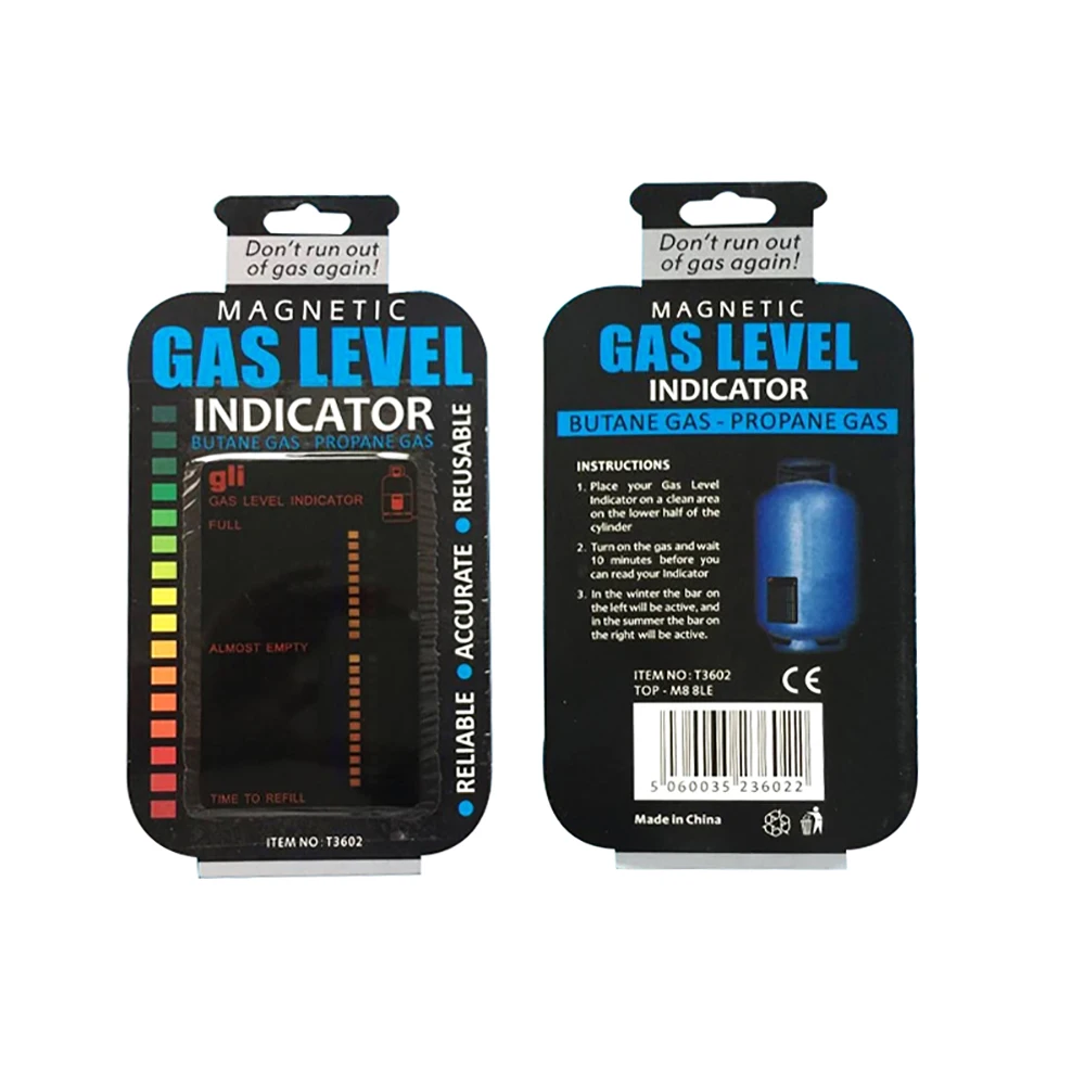 Propane Butane LPG Fuel Gas Tank Level Indicator Magnetic Gauge Caravan Bottle Temperature Measuring Stick Gas Test Sticker