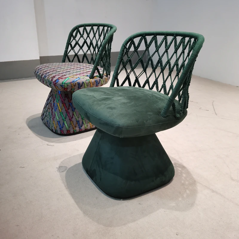 

Single leisure sofa study woven rotating makeup chair dining chair