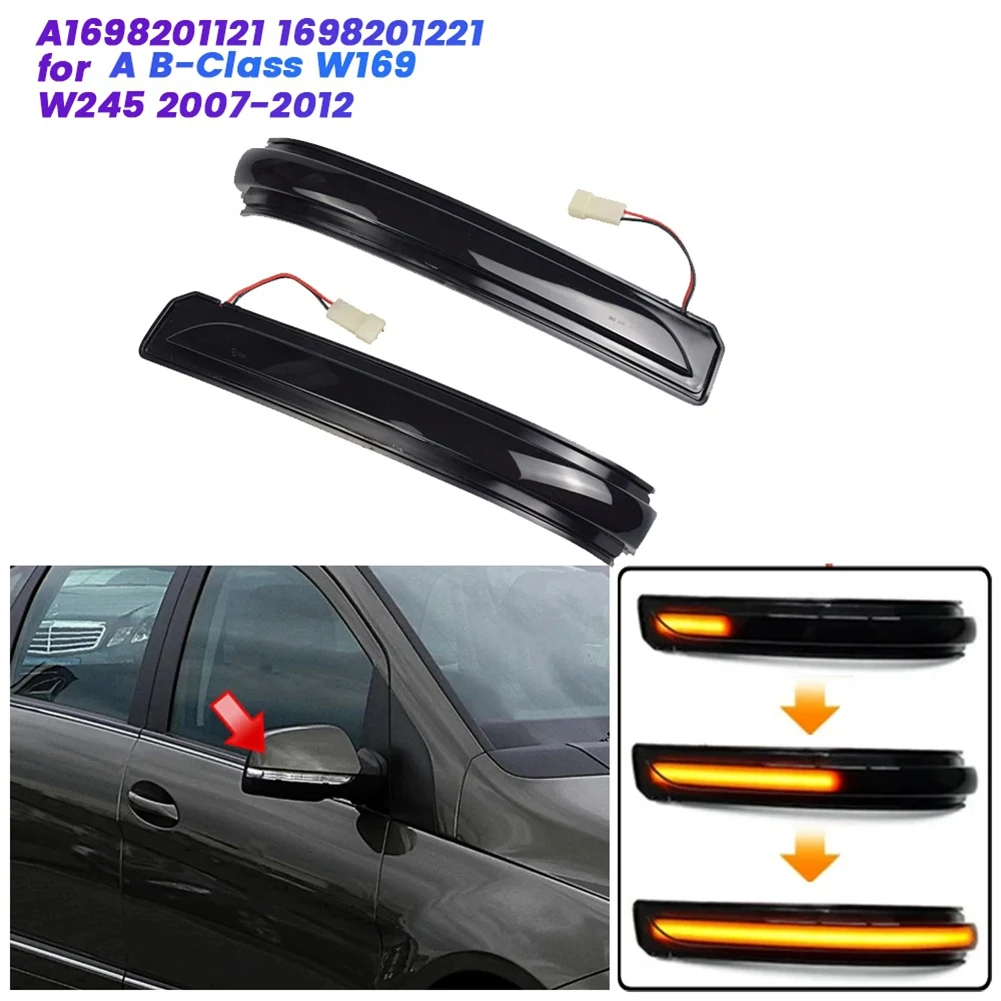 1Pair LED Rearview Mirror Turn Signal A1698201121 1698201221 for Mercedes Benz A B-Class W169 W245 07-12 Indicator Light