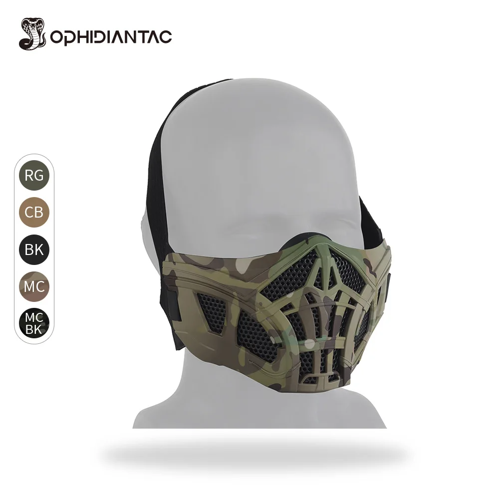 

OPHIDIANTAC Half Mask With Magic Tape Hunting Breathable Mask Party Mask
