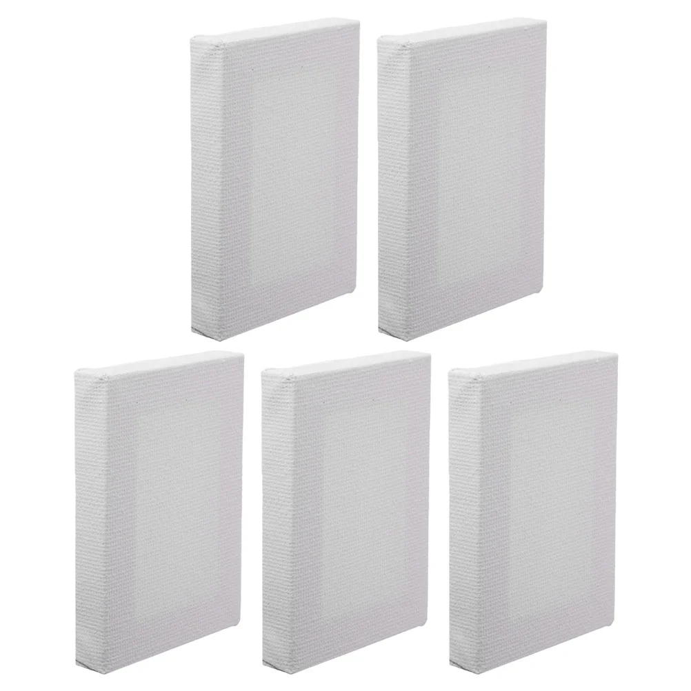 

5 Pcs Set Mini Canvas Frame Picture Convenient Painting Frames Cloth Wood Square Shape Boards