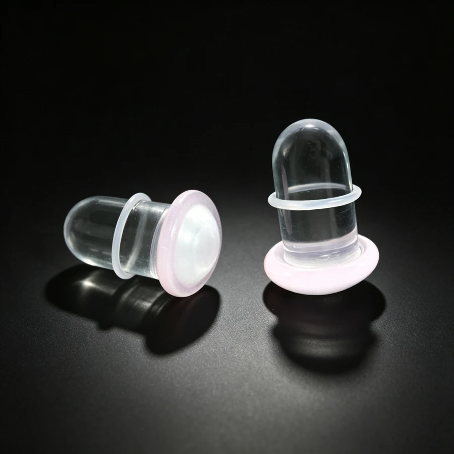 2Pcs/lot Pink Glass Ear Plug And Tunnel 1.6-16mm Ear Dilators Taper Stercher Gauges Single Flare Flesh Expander Body Piercing Je