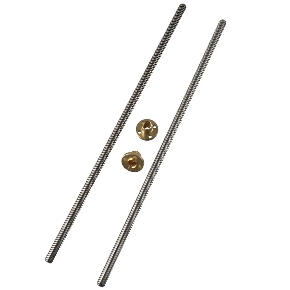 

2 шт. винт T8 300 мм ходовой винт Tr8X2 T8 латунная гайка 3D-принтер машина 3D-принтер