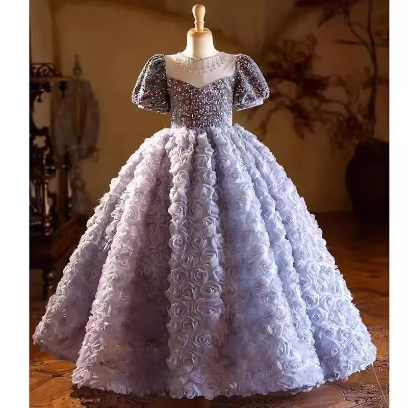 

Girl's Dress Star Dress Light Luxury High-end Summer Ballet Style Fluffy Skirt for Baby Girl's Birthday princess dress