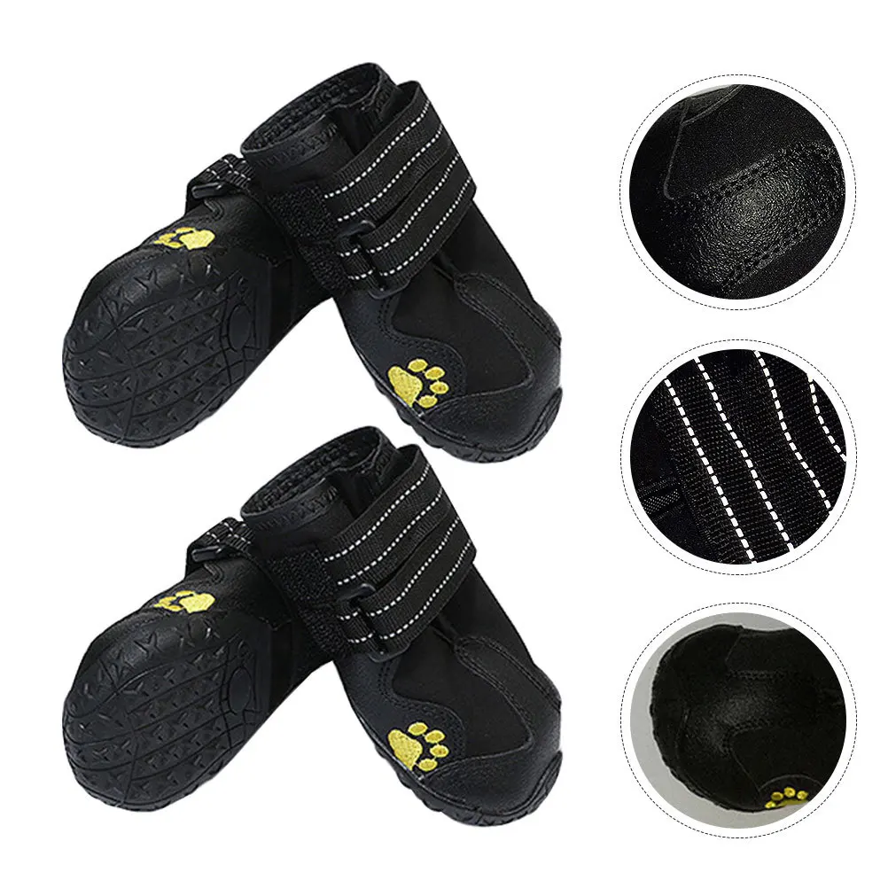 

4Pcs Puppy Adjustable Boots Non-Slip Design Lovely Pattern Comfortable Fit Pet Supplies Dog Shoes Dog Boots Puppy Non-Slip Shoes