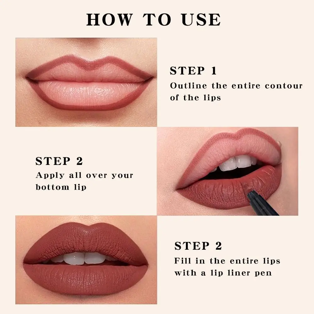 Schönheit Make-Up Lip Liner Stift Matte Langlebige Matte Lip Liner Antihaft Tasse Kosmetik Lip Tint Mädchen