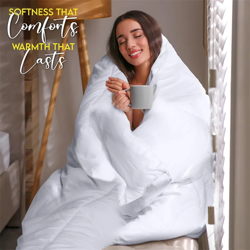 Bedding Comforter Duvet Insert, Five-Star Hotel Quilted Comforter, High End Goose Down Duvets, Super Soft Fluffy Blanket Cozy