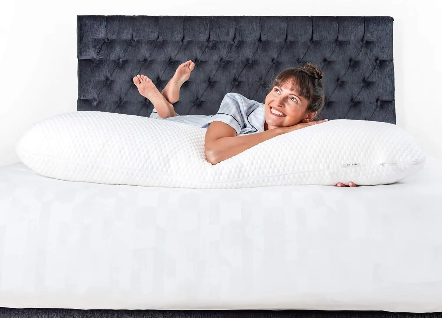 

Long Body Pillow for Side Sleepers, Full Support with Tencel Cover and Memory Foam, 20x54 Inch, Machine Washable