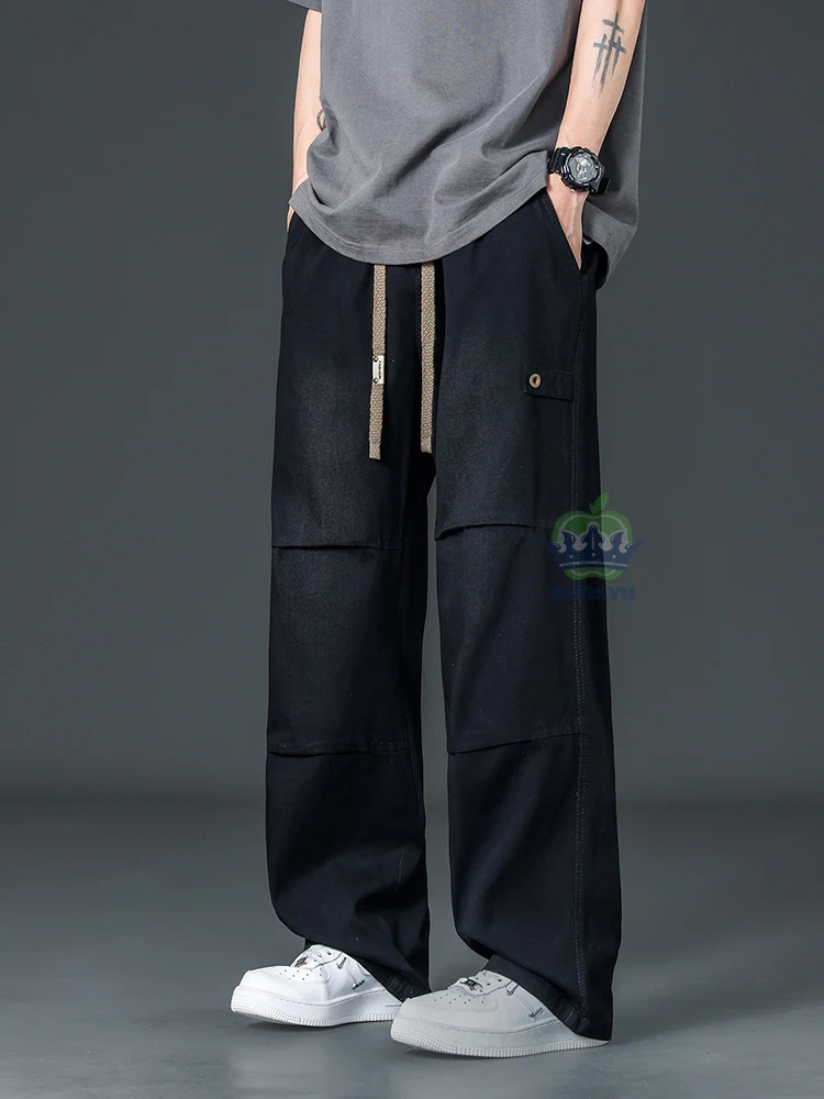 ماركة الملابس عالية الجودة البضائع الجينز الرجال فضفاض الدنيم السراويل عداء ببطء العمل واسعة الساق الطيار السراويل الذكور حجم كبير 4 5 6 7XL 8XL #3
