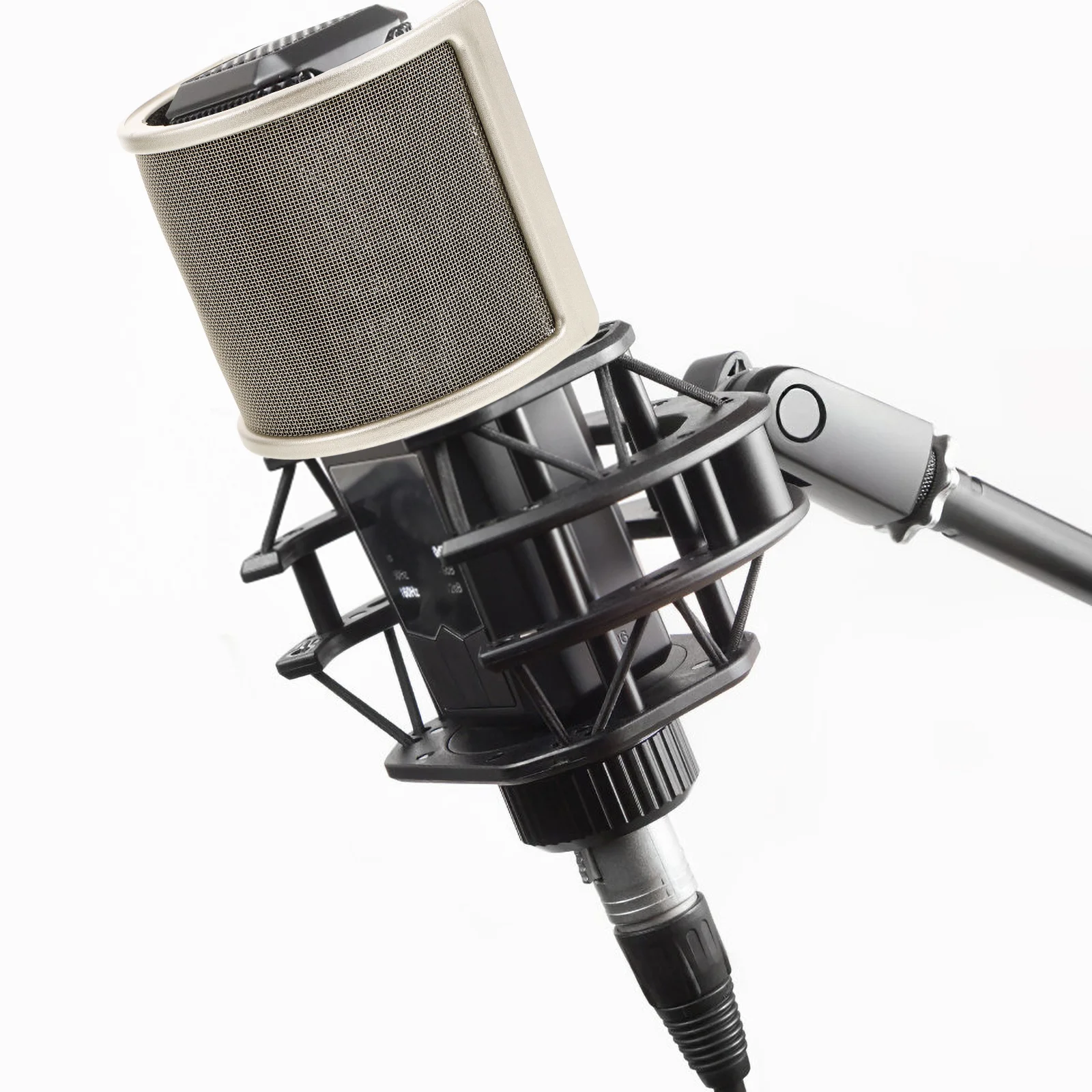 

Microphone Pop Filter U Shape Condenser Noise Reduction Windscreen Stylish Design Steel Sponge Material Easy Setup Clear Audio