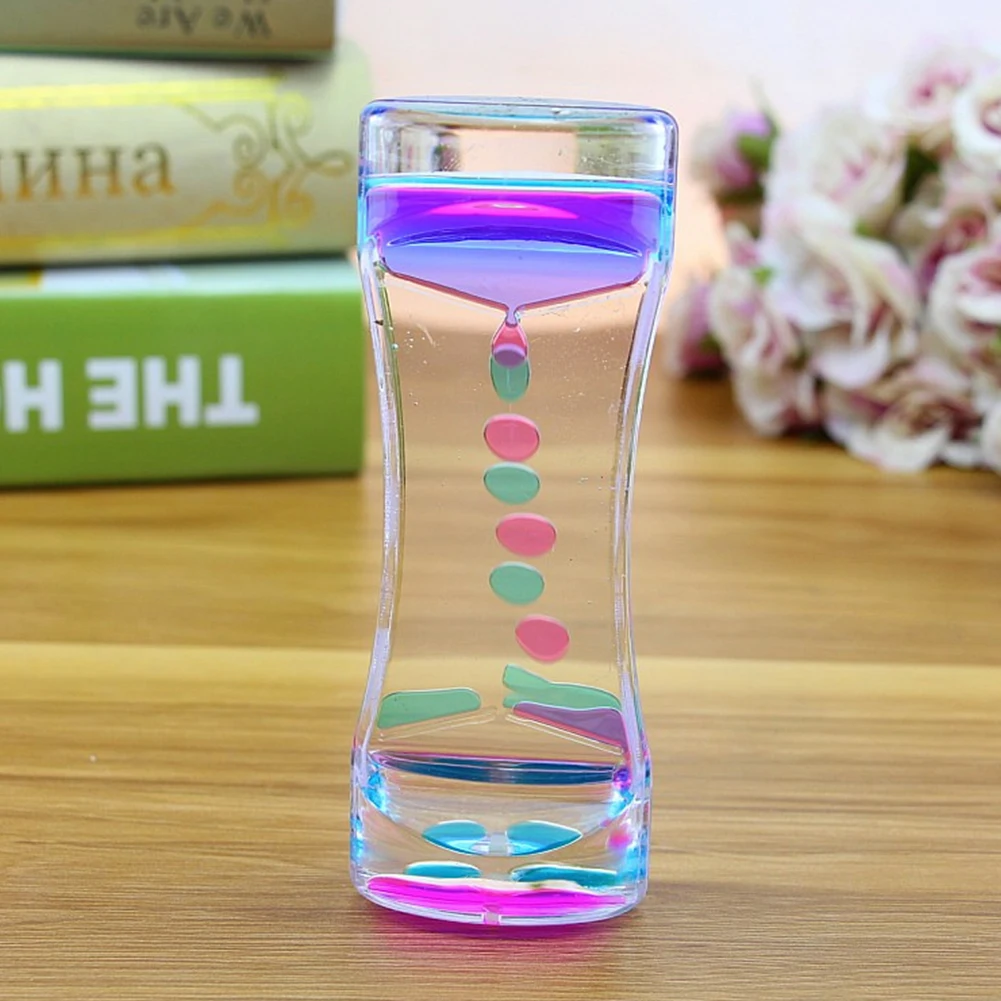 50ML Liquid Motion Bubbler Oil Bubble Timer Hourglass Fidget Sensory Toys for Kids & Adults Office Home Desktop Decor