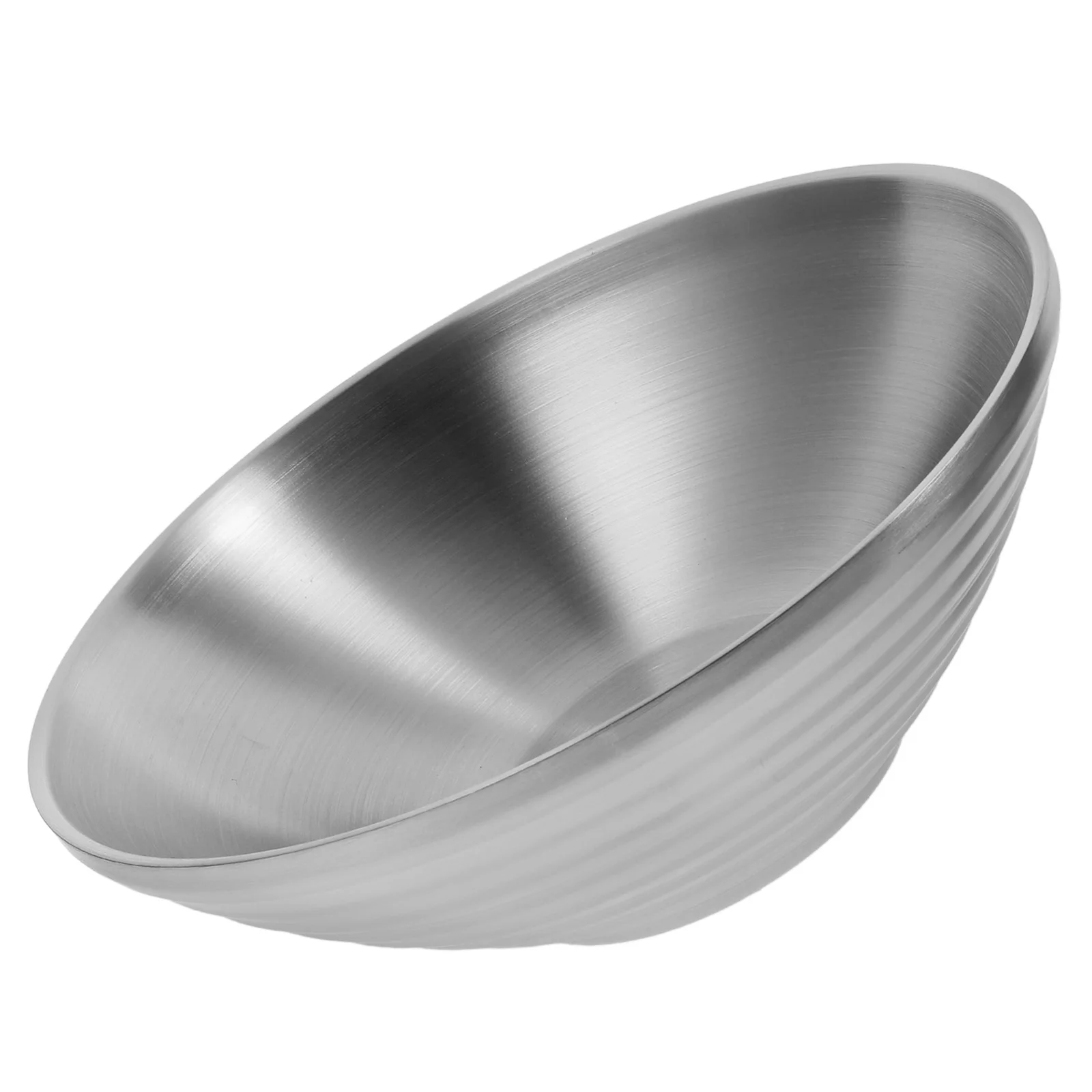 Double Layer Heat Resistant Stainless Steel Ramen Noodle Bowl Large Capacity Household Multi-Function Food Bowl