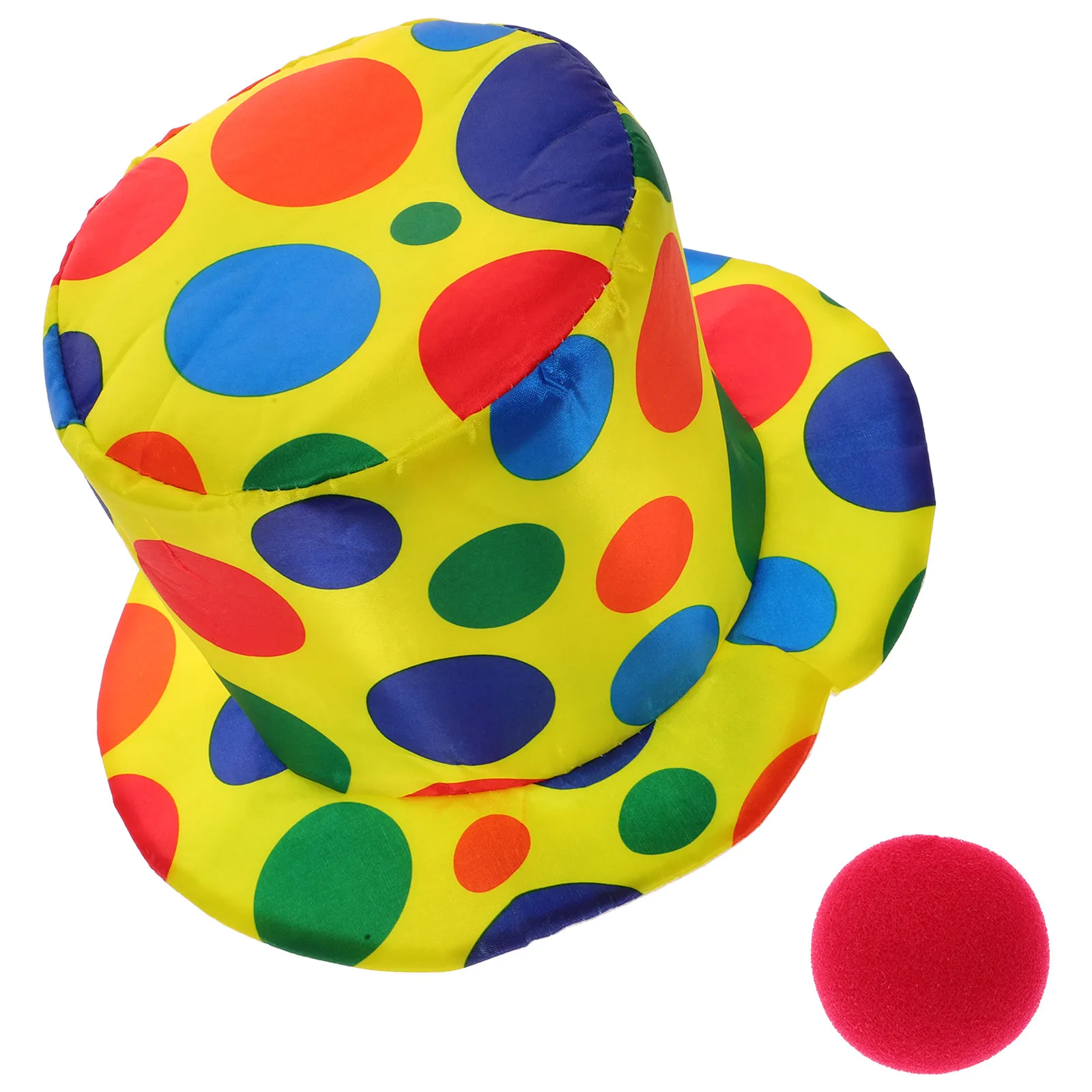 

2Pcs Clown Costume Accessories Party Hat Nose Set Funny Cosplay Supplies for Halloween Birthday Event Clown Costume