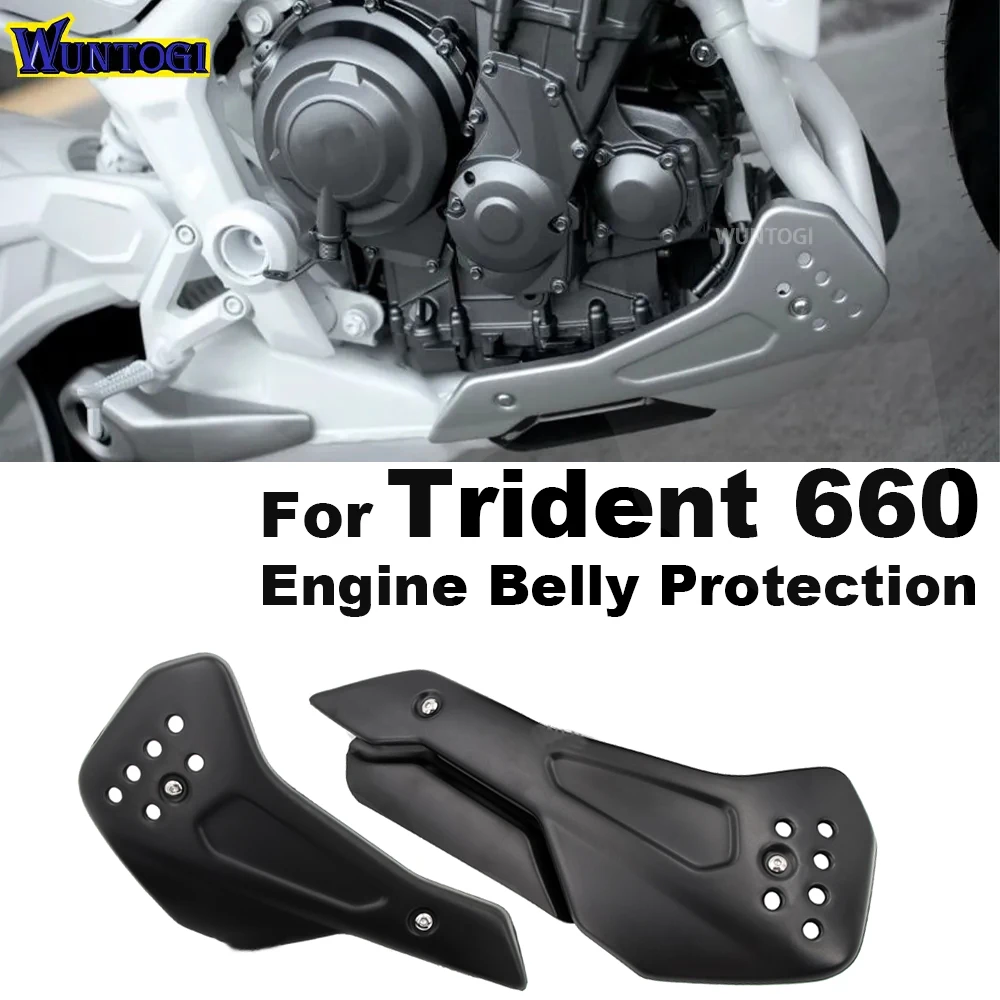 

For Trident 660 Accessories Motorcycle Engine Belly Protection Plates Kit Engine Belly Fairing Engine Guards fit Trident660 2021