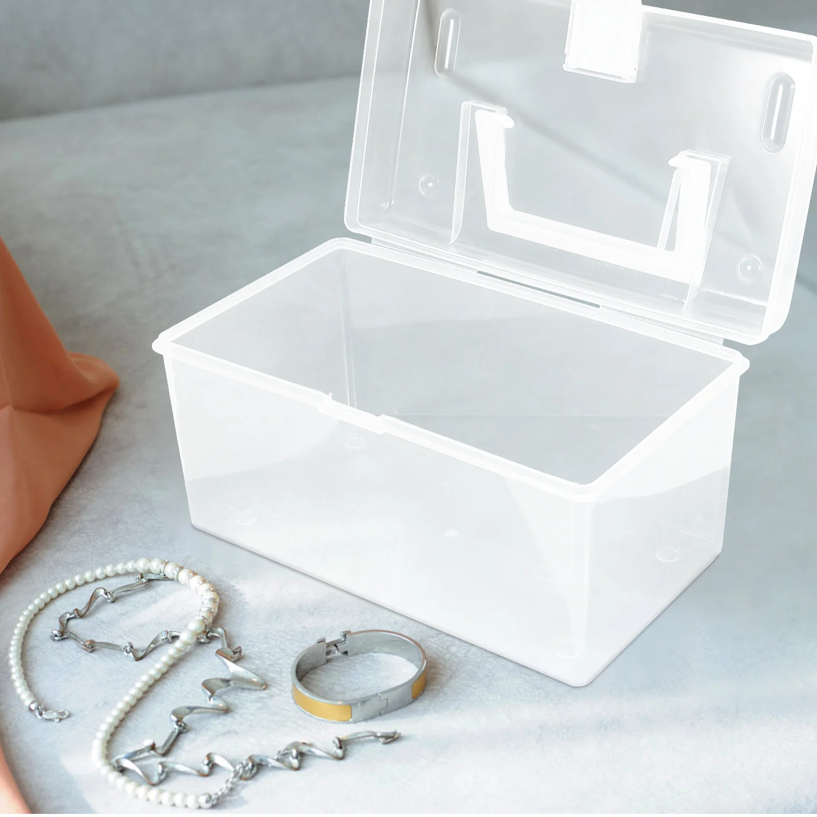 

1 set 1 Set Of Jewelry Storage Box Mini Clear Organizer For Earrings Necklaces Rings Portable Case Oxidation-Resistant Lid Small