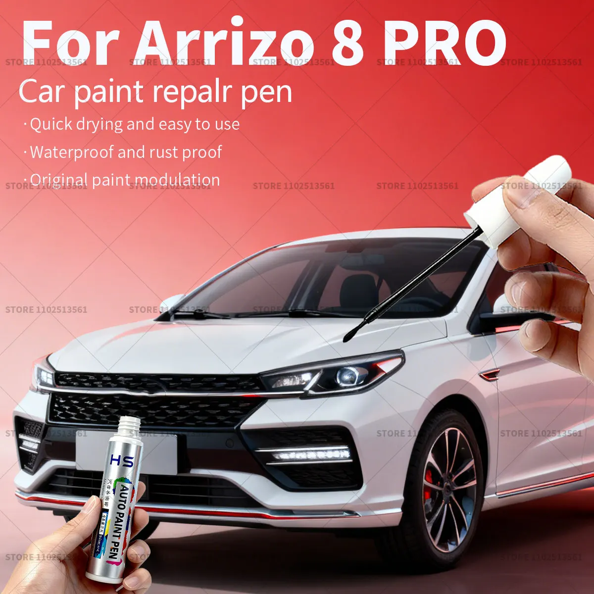 

For ARRIZO 8 Car Paint Repair Pen Touch Up Scratch Remover DIY Auto Accessories Silver 071 White 100 Black Blue 201 Green 190