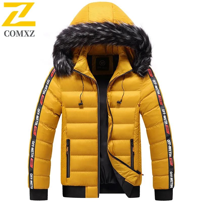 

Men's Winter Thickened Hooded Cotton Jacket American style Windproof Parka Color-blocked Casual Overcoat Thermal Padded Coat2025