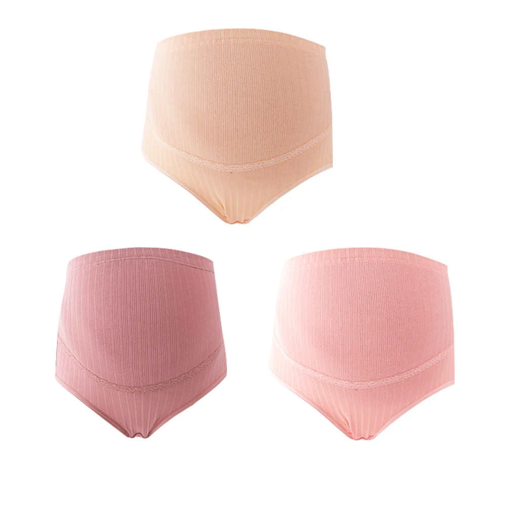 

3Pcs HighWaist MaternityUnderwear SoftCotton Panties BreathableStretchy Women PregnantPants ComfortBelly Support