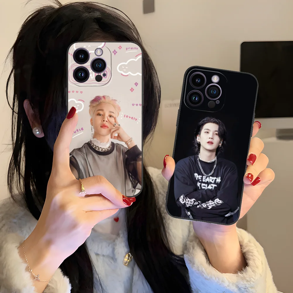 KPOP Jimin RM Phone Case for iPhone 16 15 14 13 12 11 X XR XS 8 7 Pro Max Plus Mini Black Cover Smartphone Cellphones