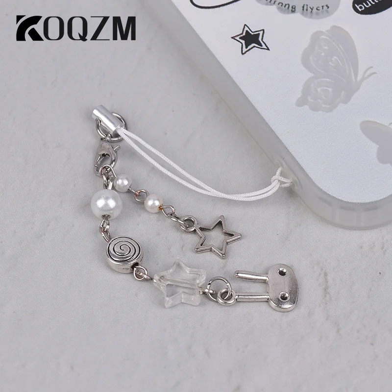 

Y2K Cute Metal Rabbit Phone Lanyard Bunny Beaded Phone Chain Sweet Cool Cell Mobile Phone Strap Keycord For Girl Gifts