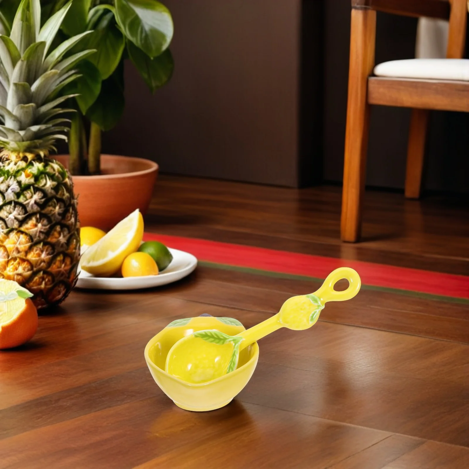 

2Pcs Ceramic Lemon Shape Appetizer Plates Seasoning Dishes Fruit Salad Platter Kitchen Dessert Dishes Decorative Trays