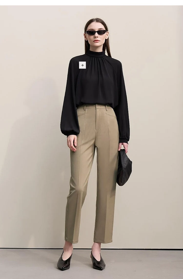 Amii Women Pants 2026 Autumn New Commuter Basic Style Tapered Pants Casual Women's Solid Versatile Ankle-Length Pants 12641091