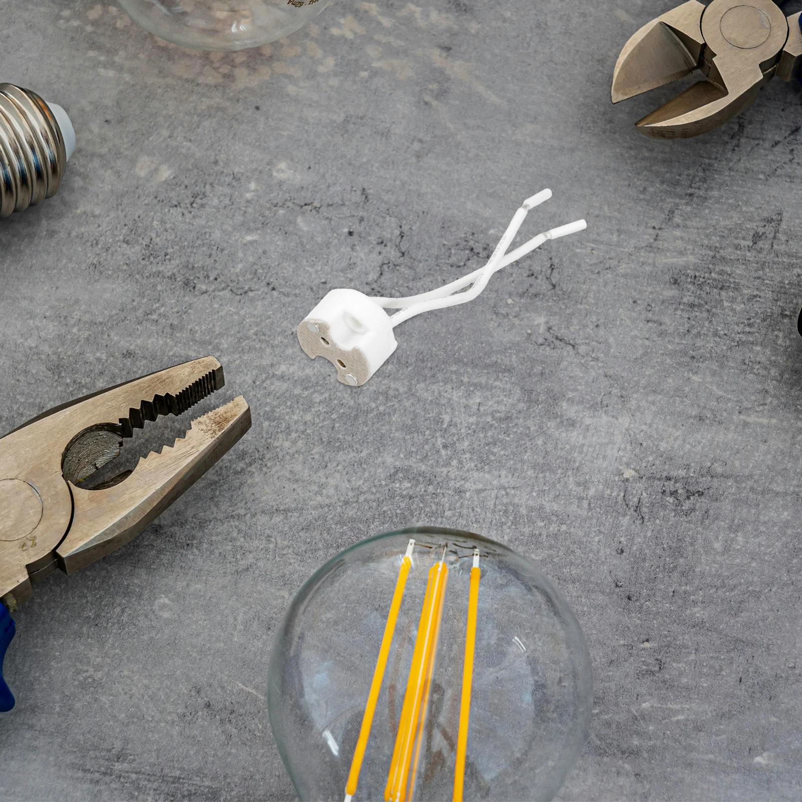 

10pcs Ceramic Light Socket Adapter Silicone Wire Heat Resistant Lamp Base For Fixtures Replacement Bulb Holder Lighting Sockets