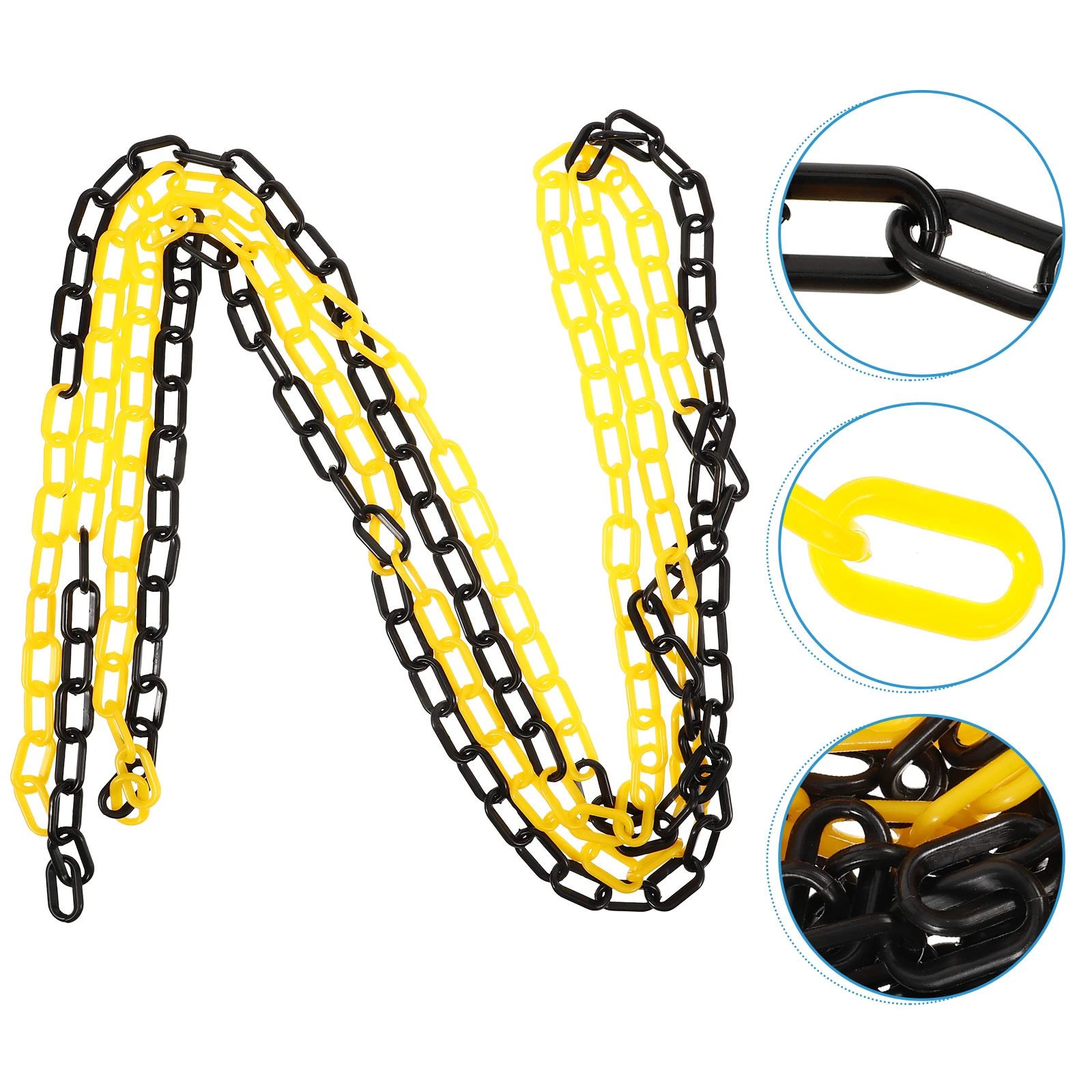 Plastic Protective Chains 5m Black Yellow Safety Chain for Traffic Control Crowd Barrier Chain Links Industrial Safety