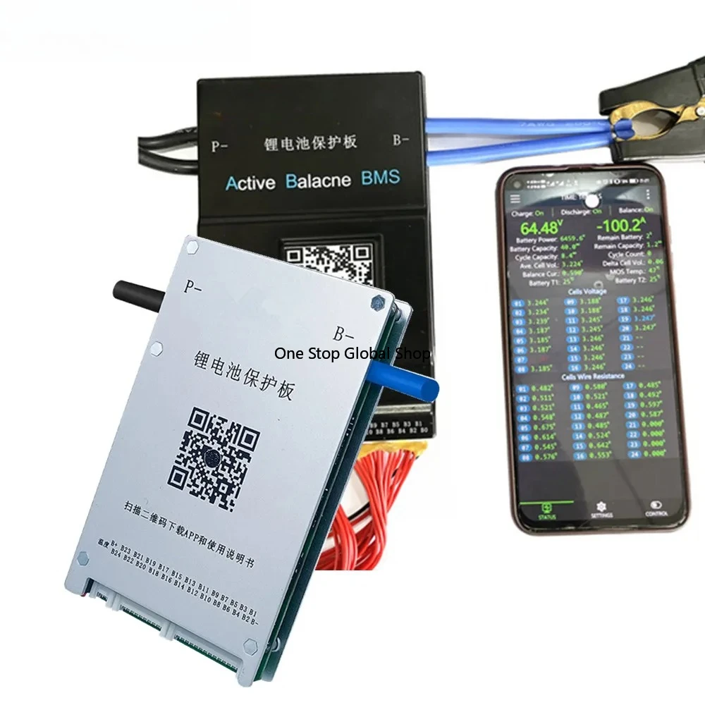 Heltec 1A 2A Active Balance BMS 4S 8S 12S 13S 14S 16S 20S 24S Bms deye 60A 80A 100A 150A 200A Lifepo4 Li-Ion Lto Battery view 2