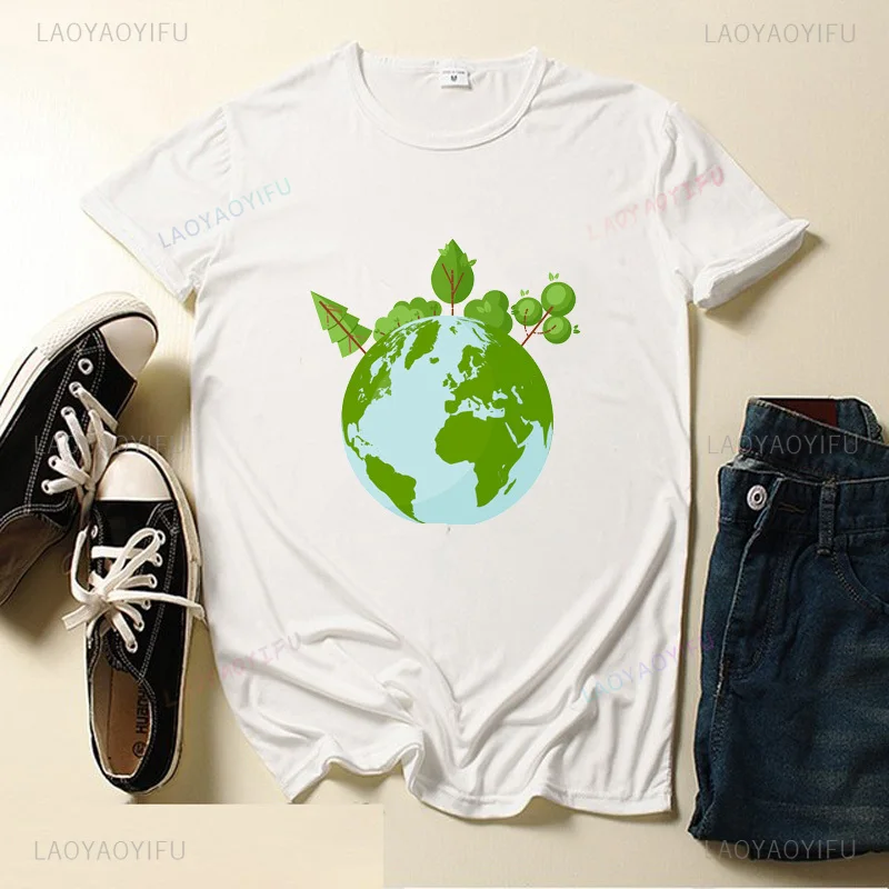 Nature conservation environment protection Climate Print pattern Fashion Harajuku casual men's and women's universal T-shirt