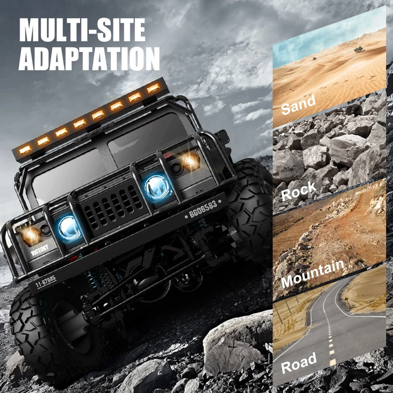 JJRC Q121 RC CAR 4WD Mountaineering Off-Road High Speed Vehicle 1:12 Size RC Car Simulation Hummer Truck Model Children\'s Toys