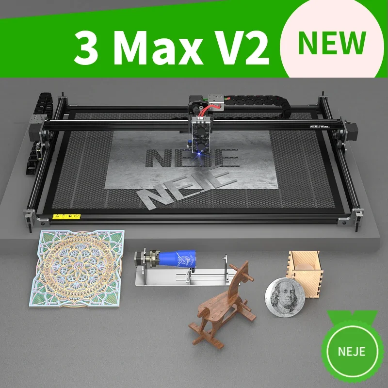 New NEJE 3 Max V2 E80 Laser Engraving Cutting Machine Woodwork Tool Business Machine Air Assist Laser CNC Router Laser Engraver