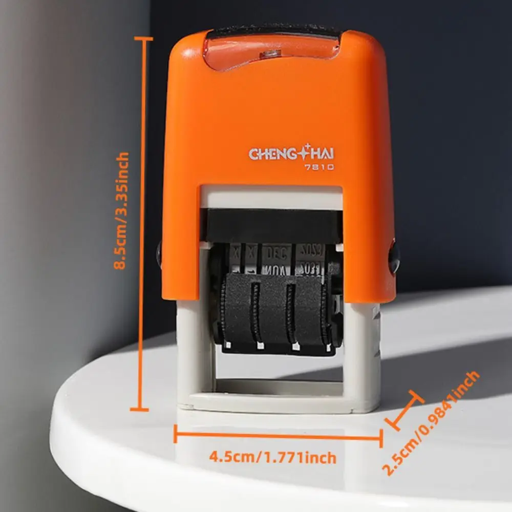Automatic Ink Return Date Stamps Handle Account Smooth Running Self-Inking Stamps Adjustable English Version Date Wheel Stamp