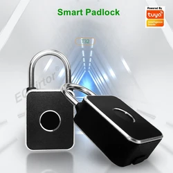 Tuya APP Fingerprint Padlock Bluetooth Padlock Mini Portable Biometric Padlock USB Charging For Locker Luggage Gym