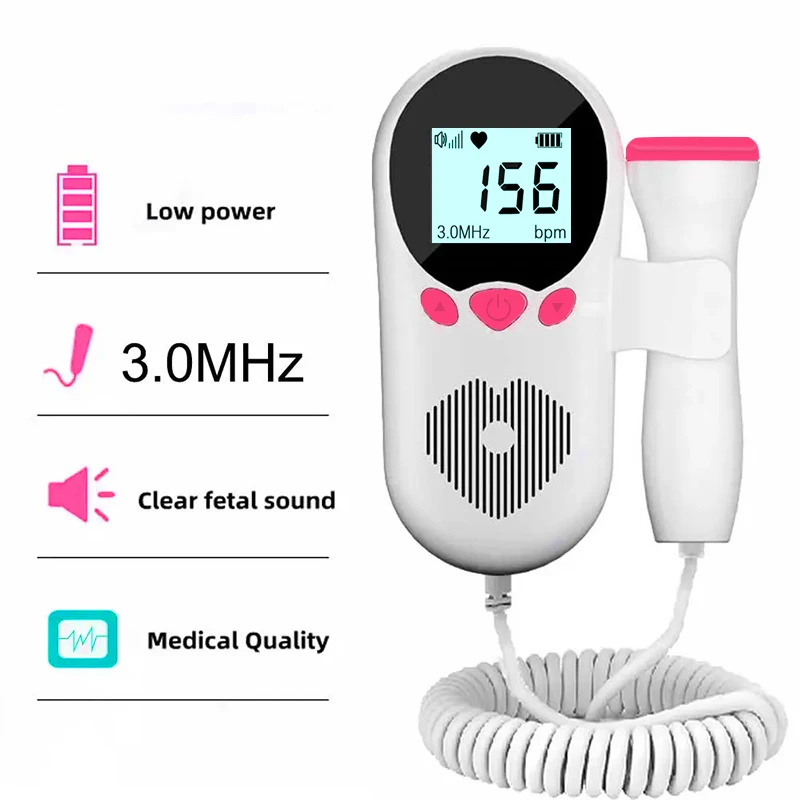 3.0HZ Doppler Fetal Heart Rate Monitoring Home Pregnant Women Listen To Baby Fetal Movement Ultrasound Stethoscope Fetal Doppler