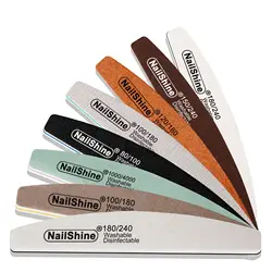 5Pcs Halfmoon Sandpaper Nail File Colorful Wooden Nail File Sponge Buffer Block 80/100/120/180/240/1000/4000 Manicure Tool Kit