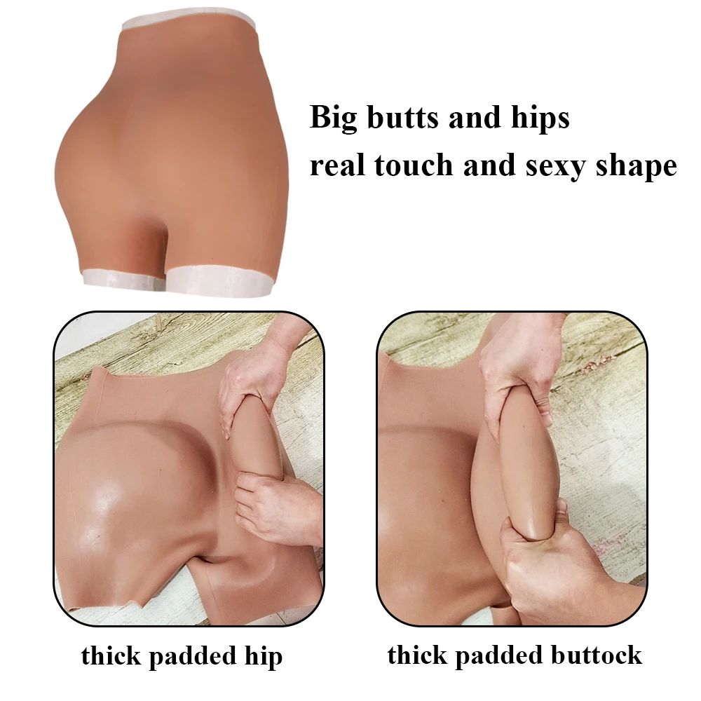 Honey Comb Silicone Underwear Buttock Thick Hips Silicone Male To Female Bum Open Crotch Panties Fake Butt Silicone Buttock