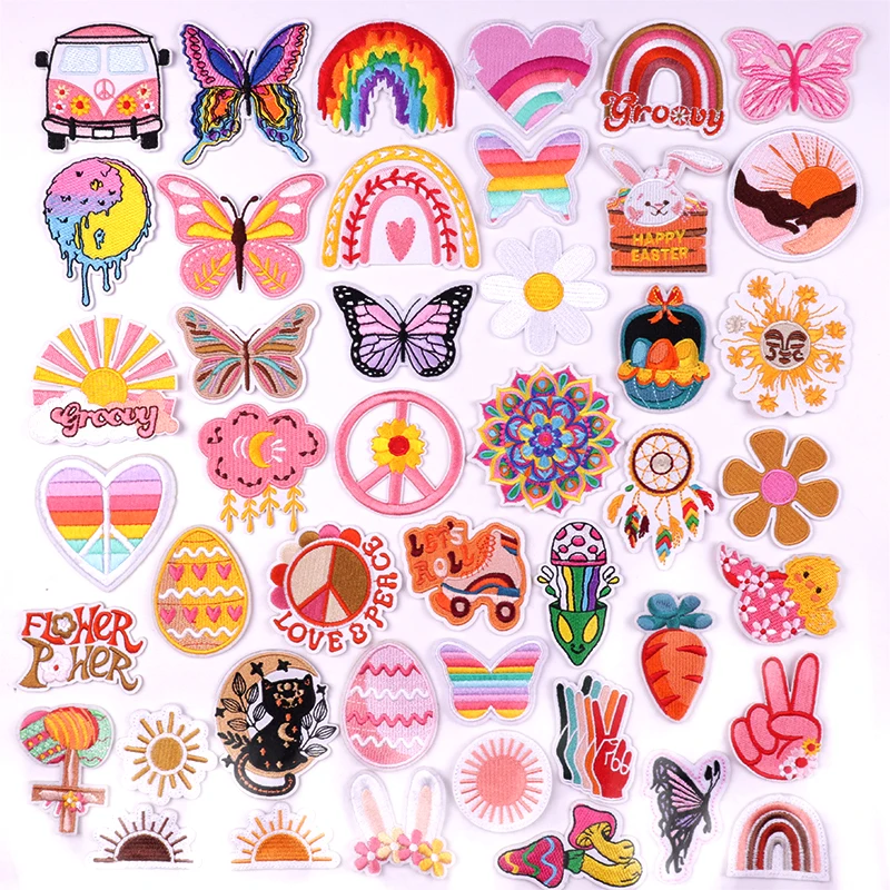 

Colourful Patch Iron On Patches For Clothing Thermoadhesive Patches On Clothes Cartoon Butterfly Embroidery Patch Sewing Patch