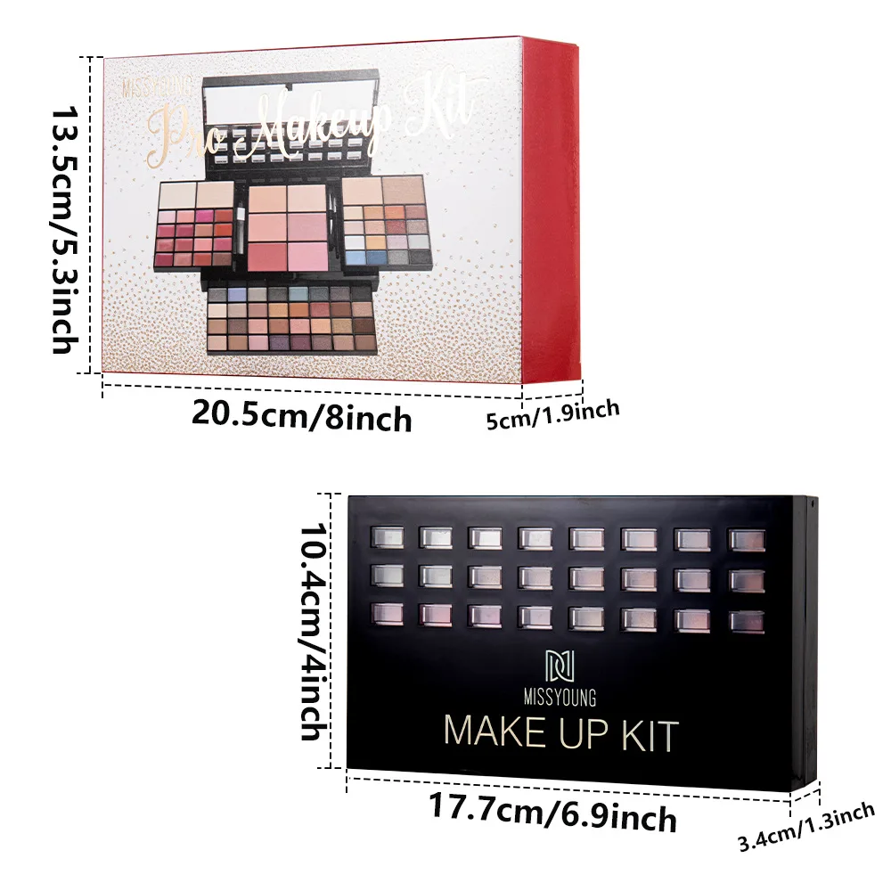 MISS ROSE All In One Makeup Kit for Women Full Set Make up Gift Set Face Primer Bronzer Eyeshadow Brushe Multi-Purposes Kits Box