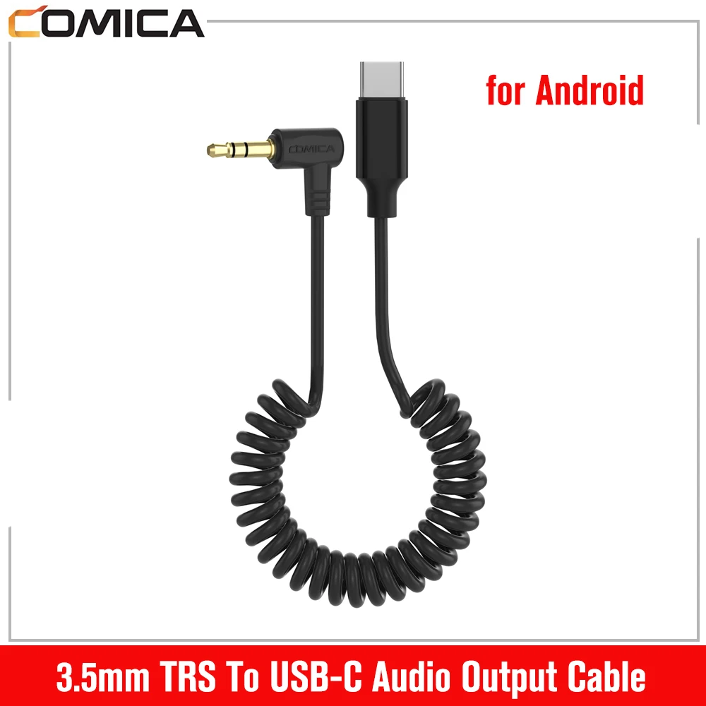 Comica 3.5mm TRS To USB-C Audio Output Cable For Android Smartphone Wireless Microphone