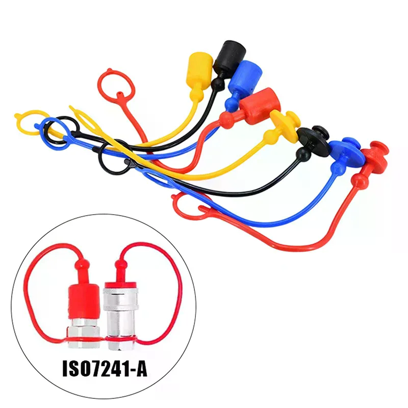 

1/5 пар 1/2 гидравлического быстроразъемного соединения ISO-A, мужской пылезащитный колпачок и гнездовая заглушка, подходит для гидравлического быстроразъемного соединителя