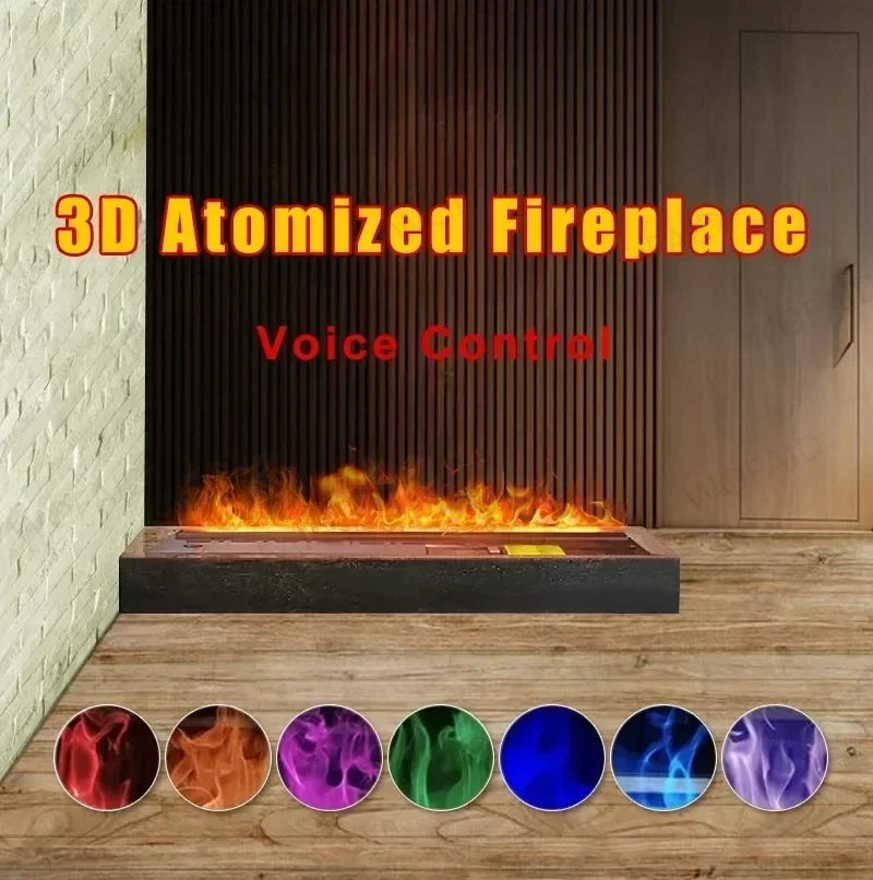 

Smart Home 3D Atomized Electric Colorful Flame Fireplace TV Stand With Intelligent APP Control Indoor Room Decoration Fireplace