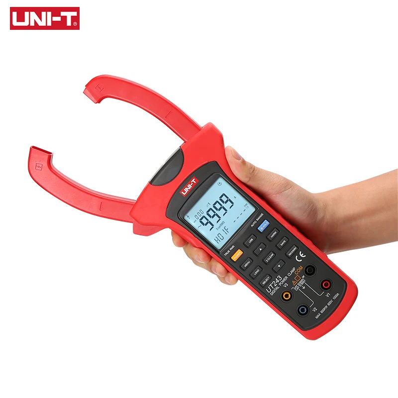 Imagem -02 - Uni-t Digital Clamp Meter Braçadeira Amperométrica True Rms ac Corrente Tensão Tester Freqüência Medidor Fator de Fase Power Test Ut243