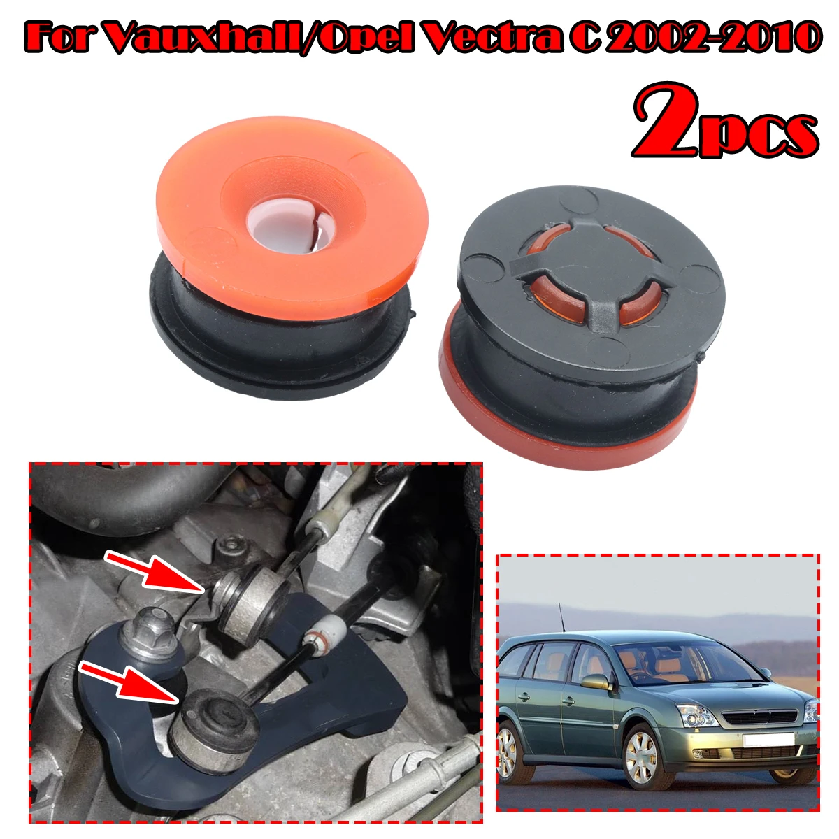 

2Kit Upgrade Manual Gear Shift Cable Linkage End Rod Bushing Connector For Vauxhall Opel Vectra C 02-2010 Shifter lever Selector