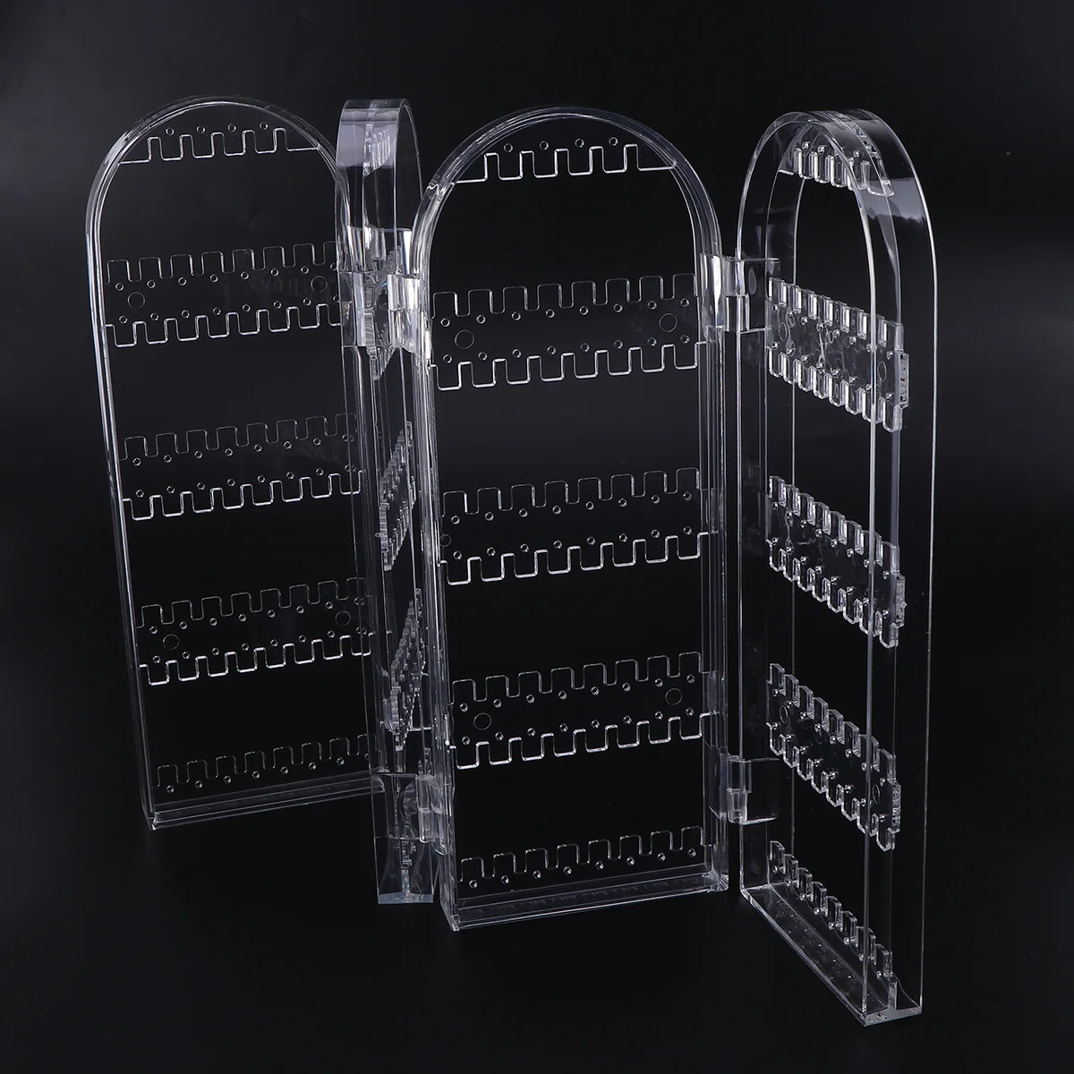 1 قطعة رف مجوهرات على شكل باب قابل للطي 5 طبقات من الأكريليك حامل منظم لخواتم أقراط حامل مجوهرات